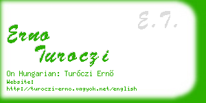 erno turoczi business card