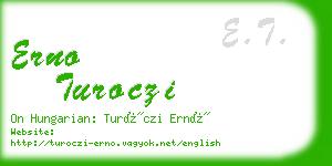 erno turoczi business card